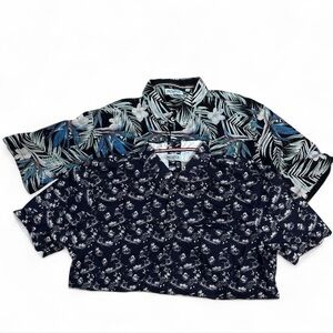 Lot of 2 Mojito Hawaiian Short Sleeve Button Shirt Men 2XL Surfer & Floral